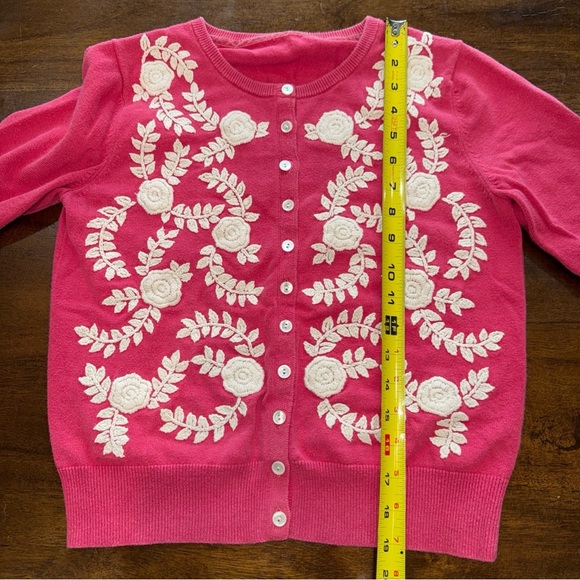 Sundance Sweater Womens Sz XS Pink Cardigan Embroidered Button Cotton Floral - Picture 9 of 9